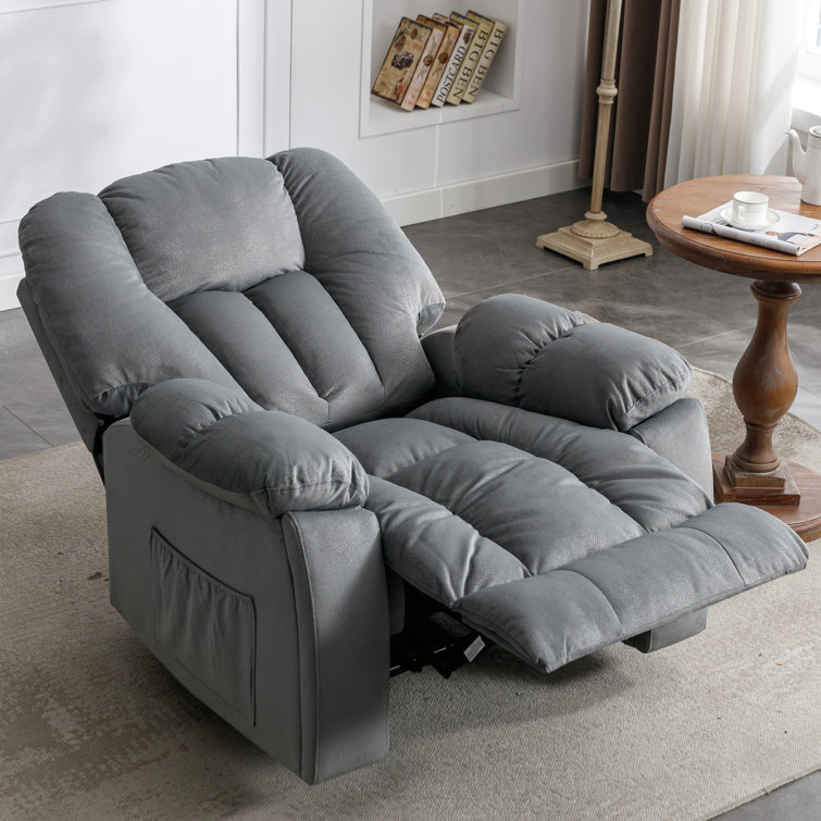 Wingler massage manual recliner deals red barrel studio fabric